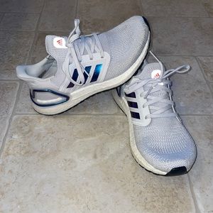 White and blue/purple iridescent tennis shoes!